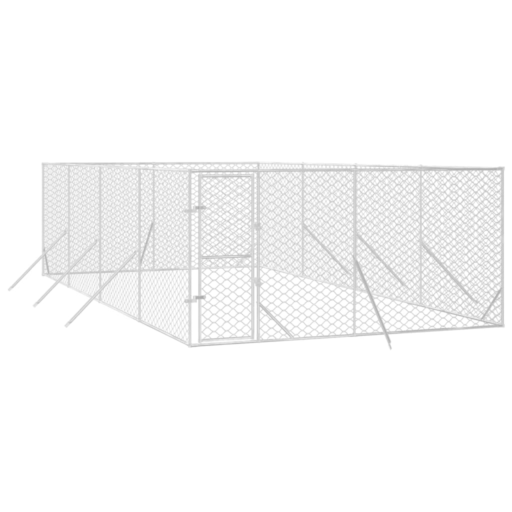 8720845942359_g_en_hd_1 vidaXL Outdoor Dog Kennel Silver 4x8x2 m Galvanised Steel - Image 3