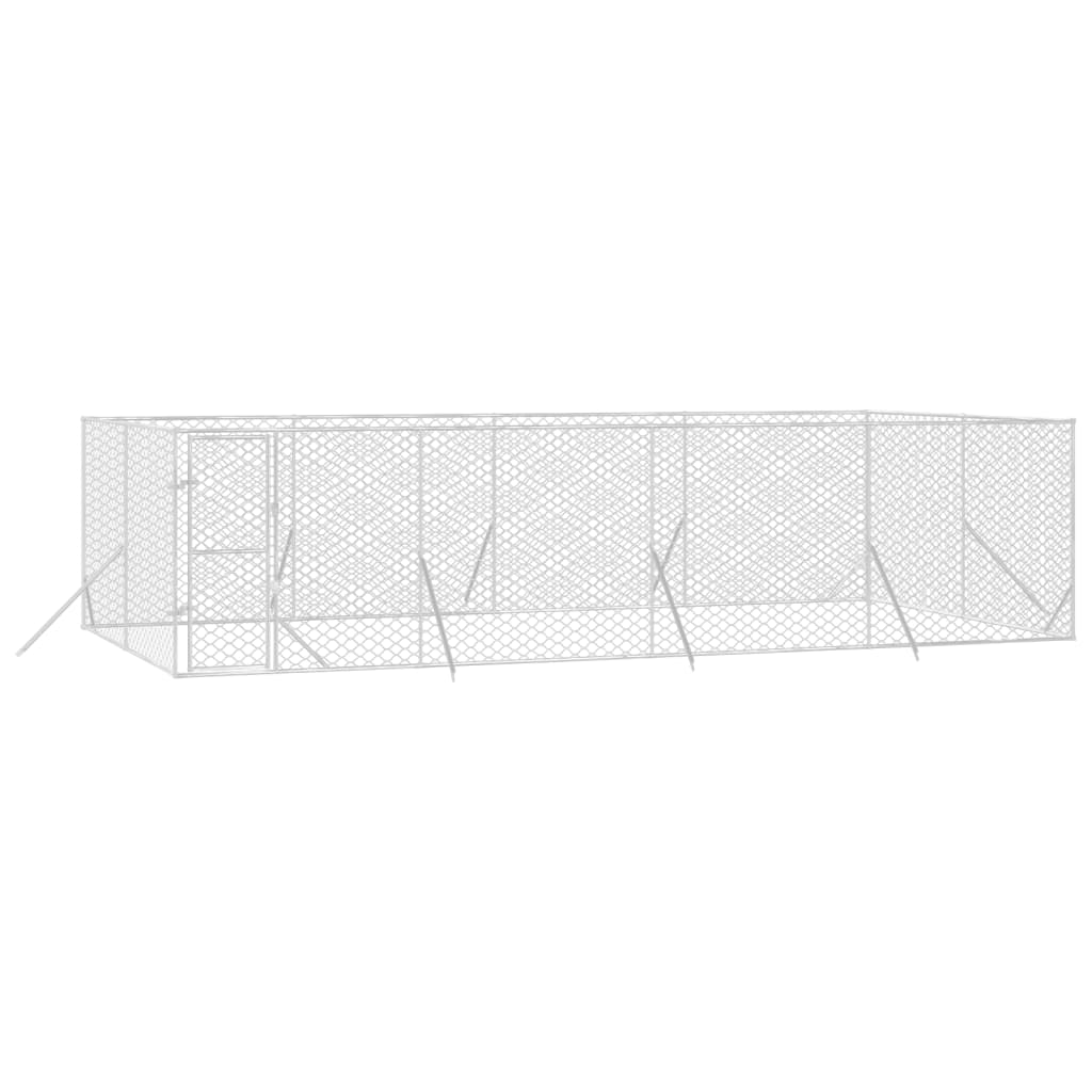 8720845942427_g_en_hd_1 vidaXL Outdoor Dog Kennel Silver 8x4x2 m Galvanised Steel - Image 3