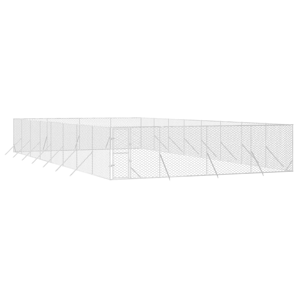 8720845942458_g_en_hd_1 vidaXL Outdoor Dog Kennel Silver 8x16x2 m Galvanised Steel - Image 3