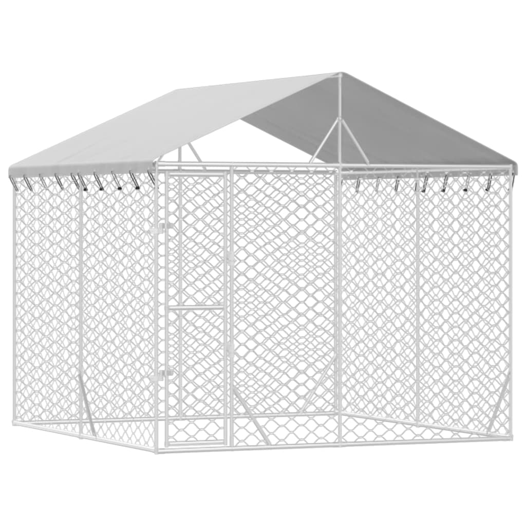 8720845942656_g_en_hd_1 vidaXL Outdoor Dog Kennel with Roof Silver 3x3x2.5 m Galvanised Steel - Image 3