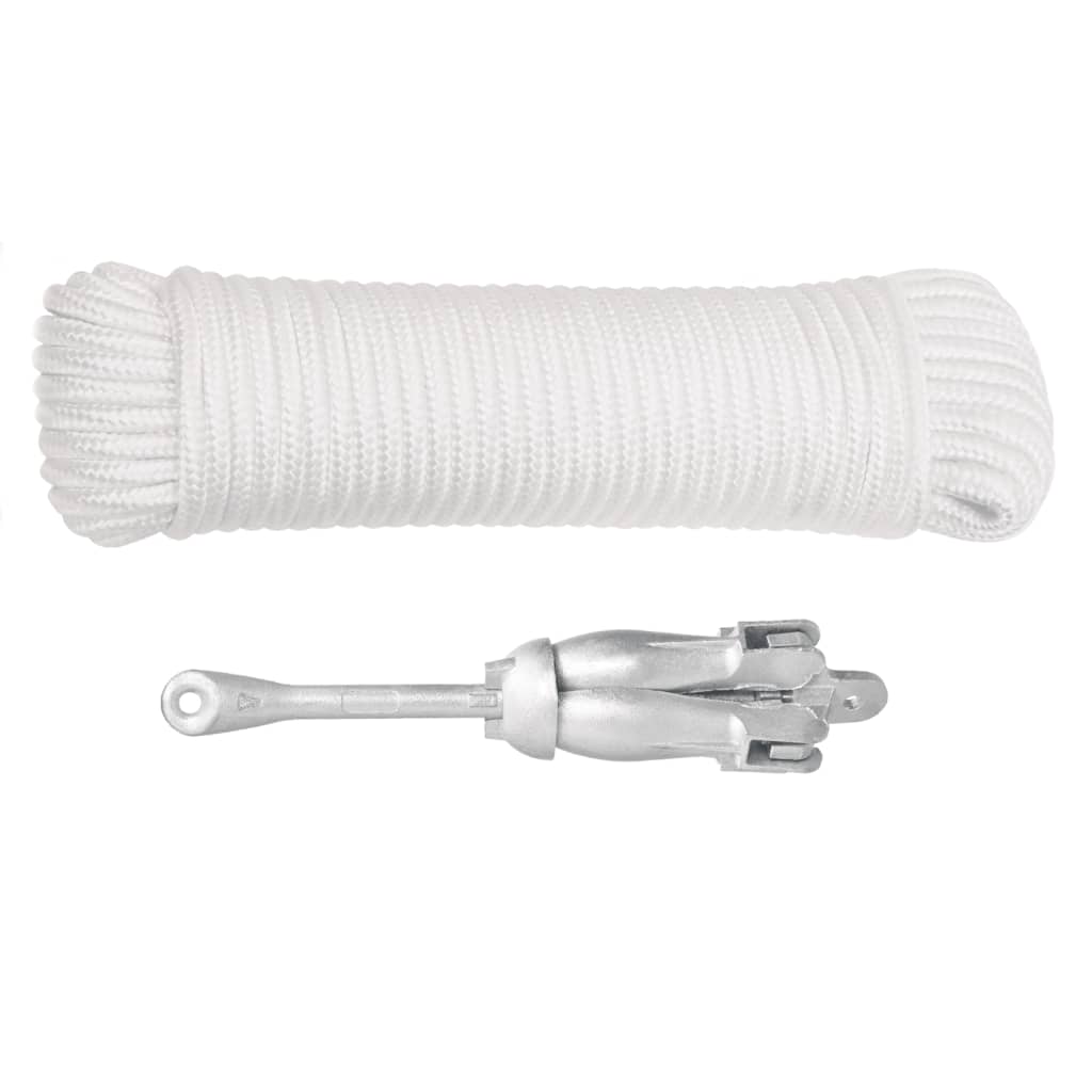 8720845951214_g_en_hd_1 vidaXL Folding Anchor with Rope Silver 1.5 kg Malleable Iron - Image 2