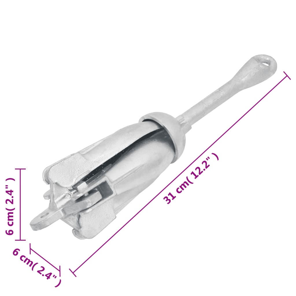 8720845951214_g_en_hd_11 vidaXL Folding Anchor with Rope Silver 1.5 kg Malleable Iron - Image 12