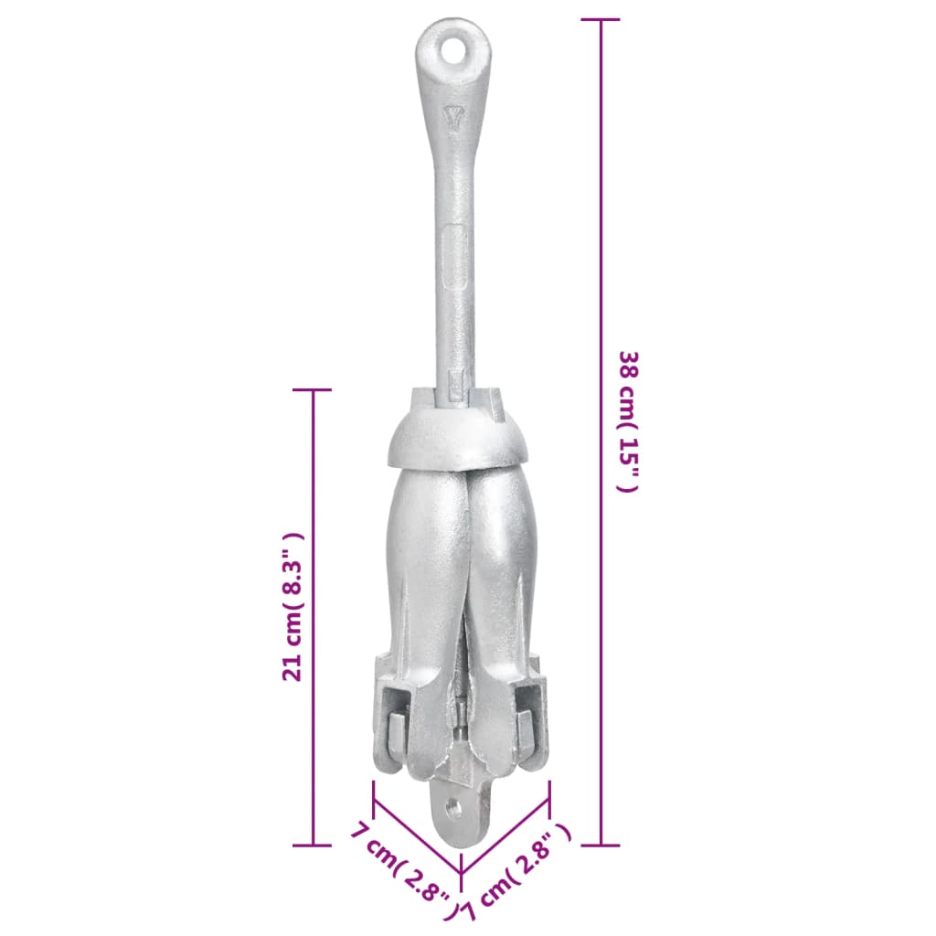 8720845951221_g_en_hd_10 vidaXL Folding Anchor with Rope Silver 2.5 kg Malleable Iron - Image 11
