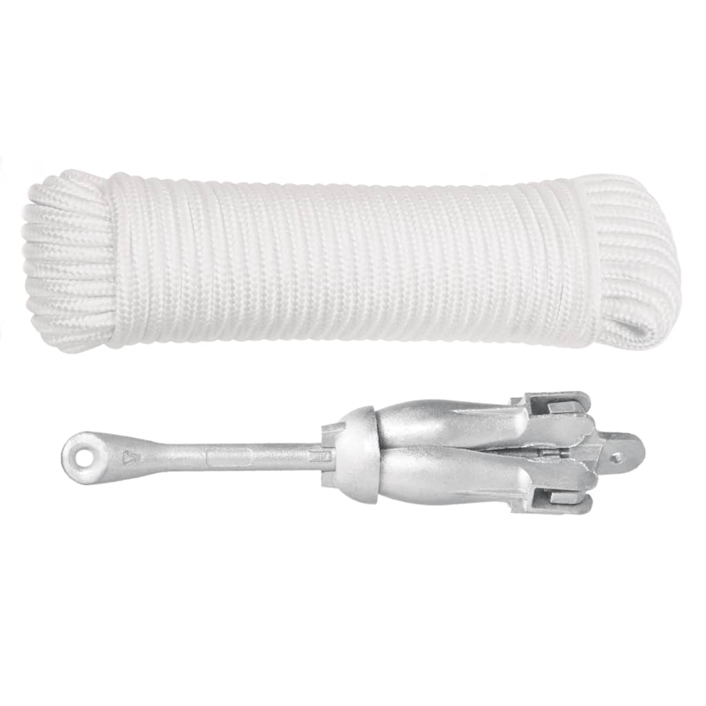 8720845951238_g_en_hd_1 vidaXL Folding Anchor with Rope Silver 3.2 kg Malleable Iron - Image 2
