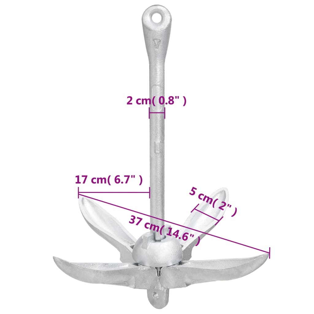 8720845951238_g_en_hd_12 vidaXL Folding Anchor with Rope Silver 3.2 kg Malleable Iron - Image 13