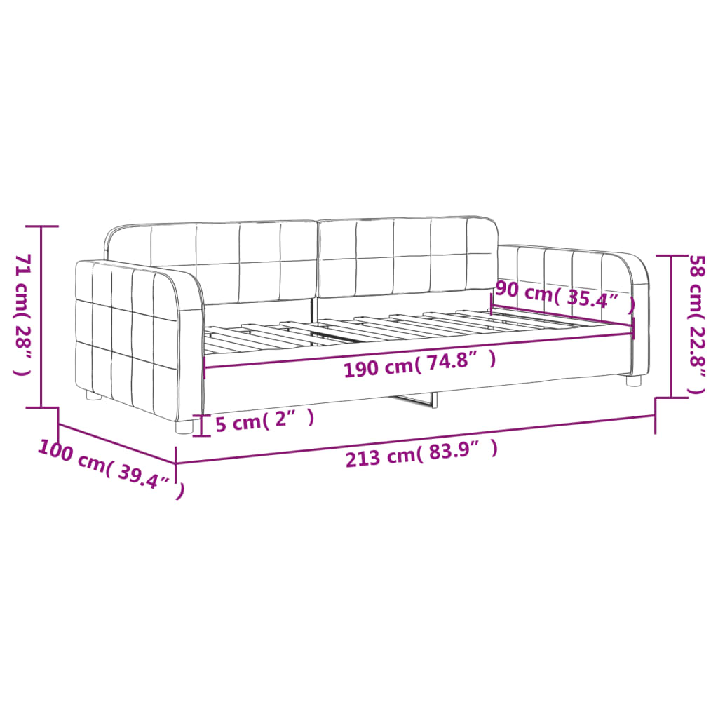 8720845953669_g_en_hd_6 vidaXL Day Bed without Mattress Light Grey 90x190 cm Velvet - Image 8
