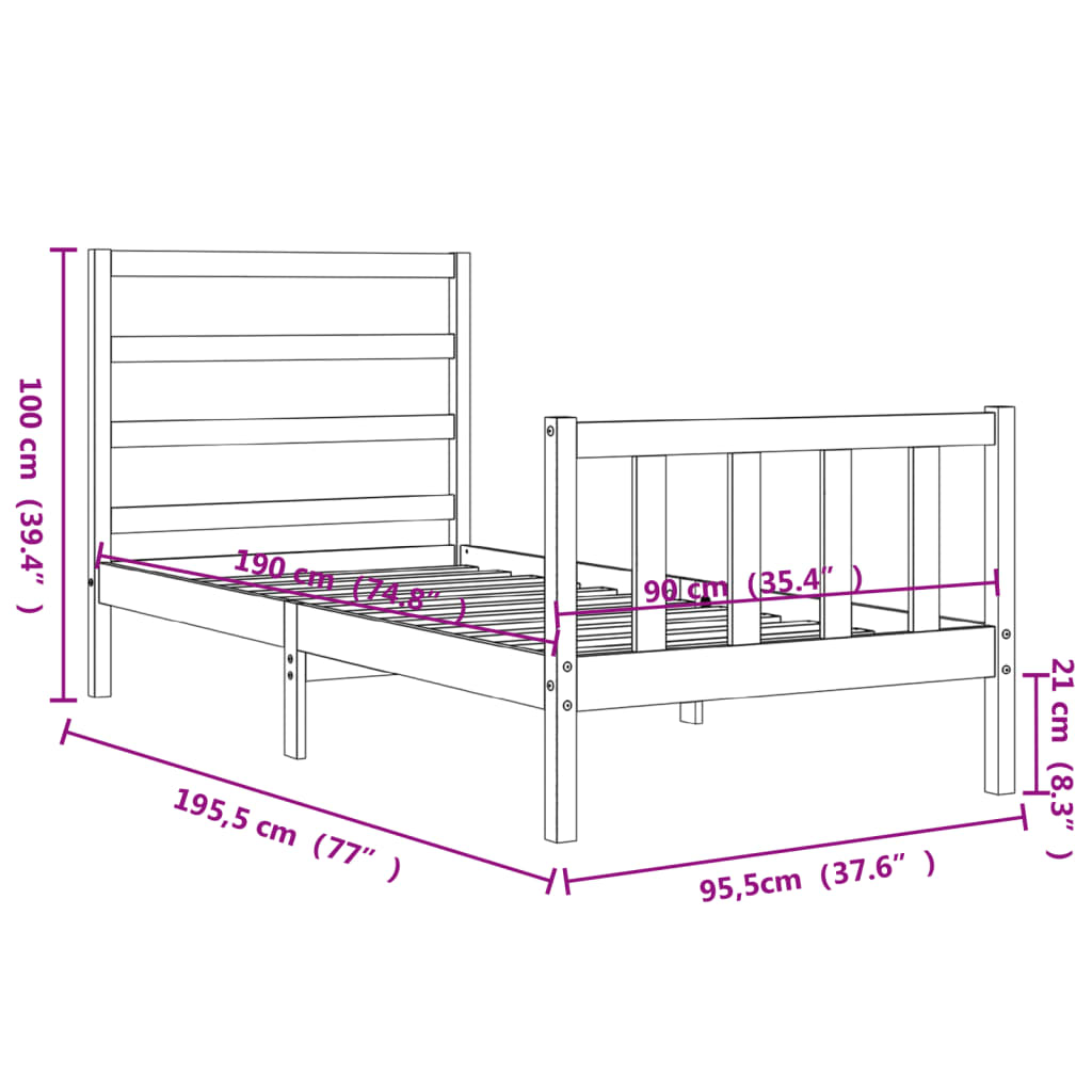 8720845970420_g_en_hd_10 vidaXL Bed Frame without Mattress White 90x190 cm Solid Wood Pine - Image 12