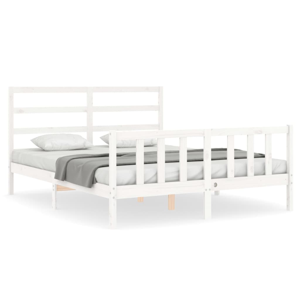 8720845970826_a_en_hd_1 vidaXL Bed Frame without Mattress White 150x200 cm Solid Wood Pine - Image 2