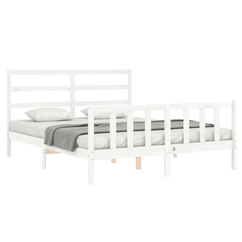 8720845970826_g_en_hd_1 vidaXL Bed Frame without Mattress White 150x200 cm Solid Wood Pine - Image 3