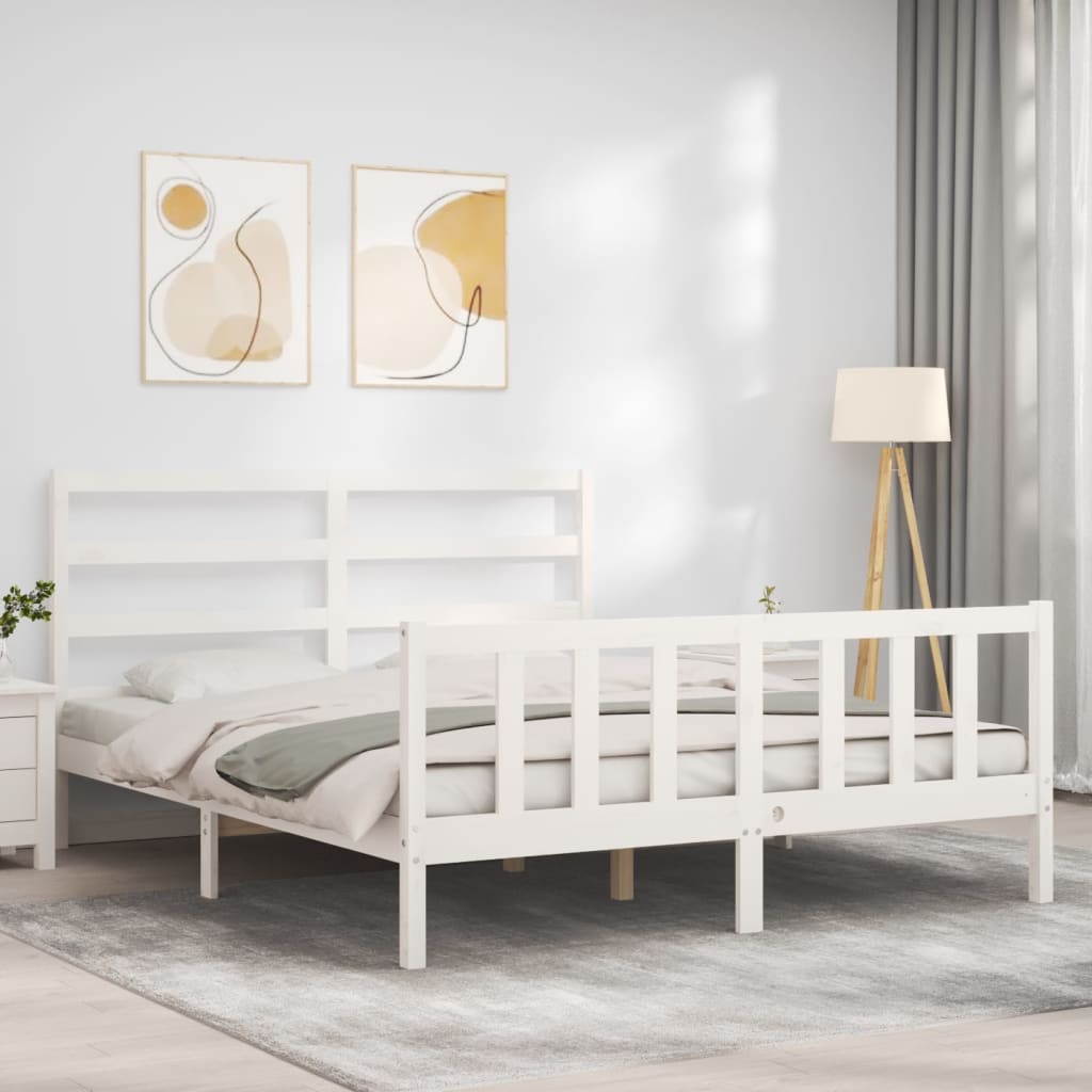 8720845970826_g_en_hd_2 vidaXL Bed Frame without Mattress White 150x200 cm Solid Wood Pine - Image 4