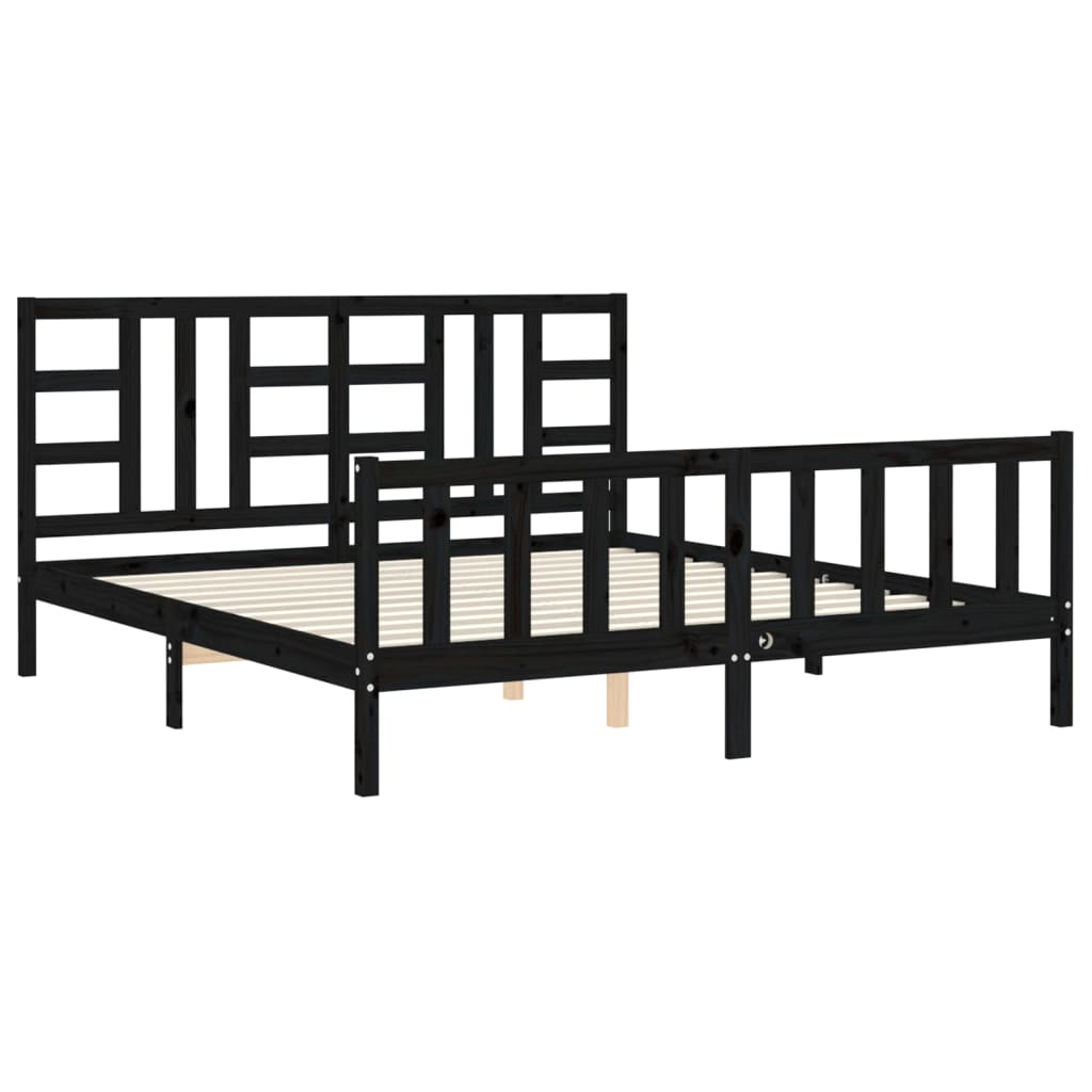 8720845971601_g_en_hd_3 vidaXL Bed Frame without Mattress Black 183x203 cm King Solid Wood Pine - Image 5