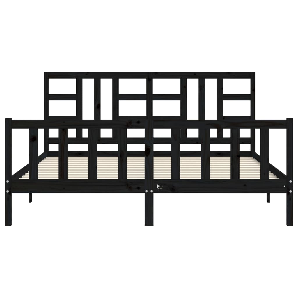 8720845971601_g_en_hd_4 vidaXL Bed Frame without Mattress Black 183x203 cm King Solid Wood Pine - Image 6