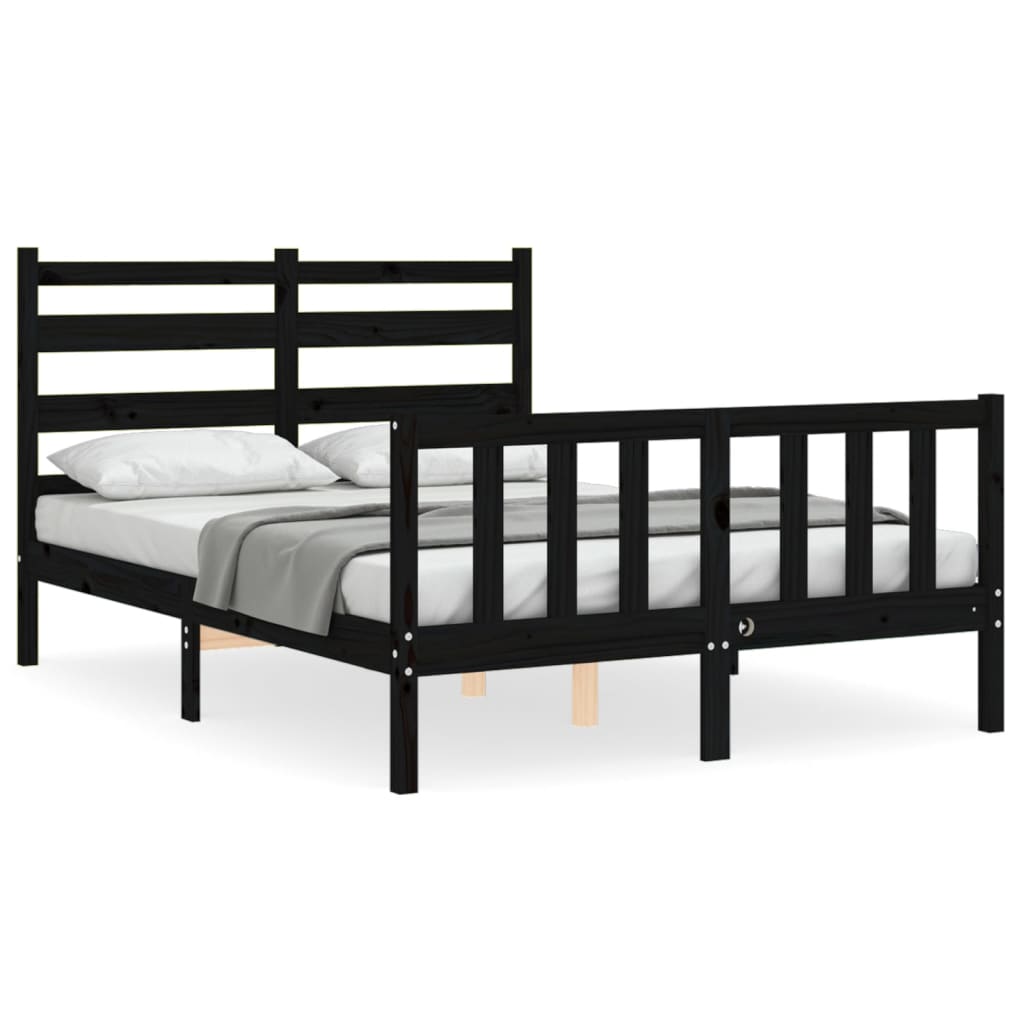 8720845971854_a_en_hd_1 vidaXL Bed Frame without Mattress Black 135x190 cm Solid Wood Pine - Image 2