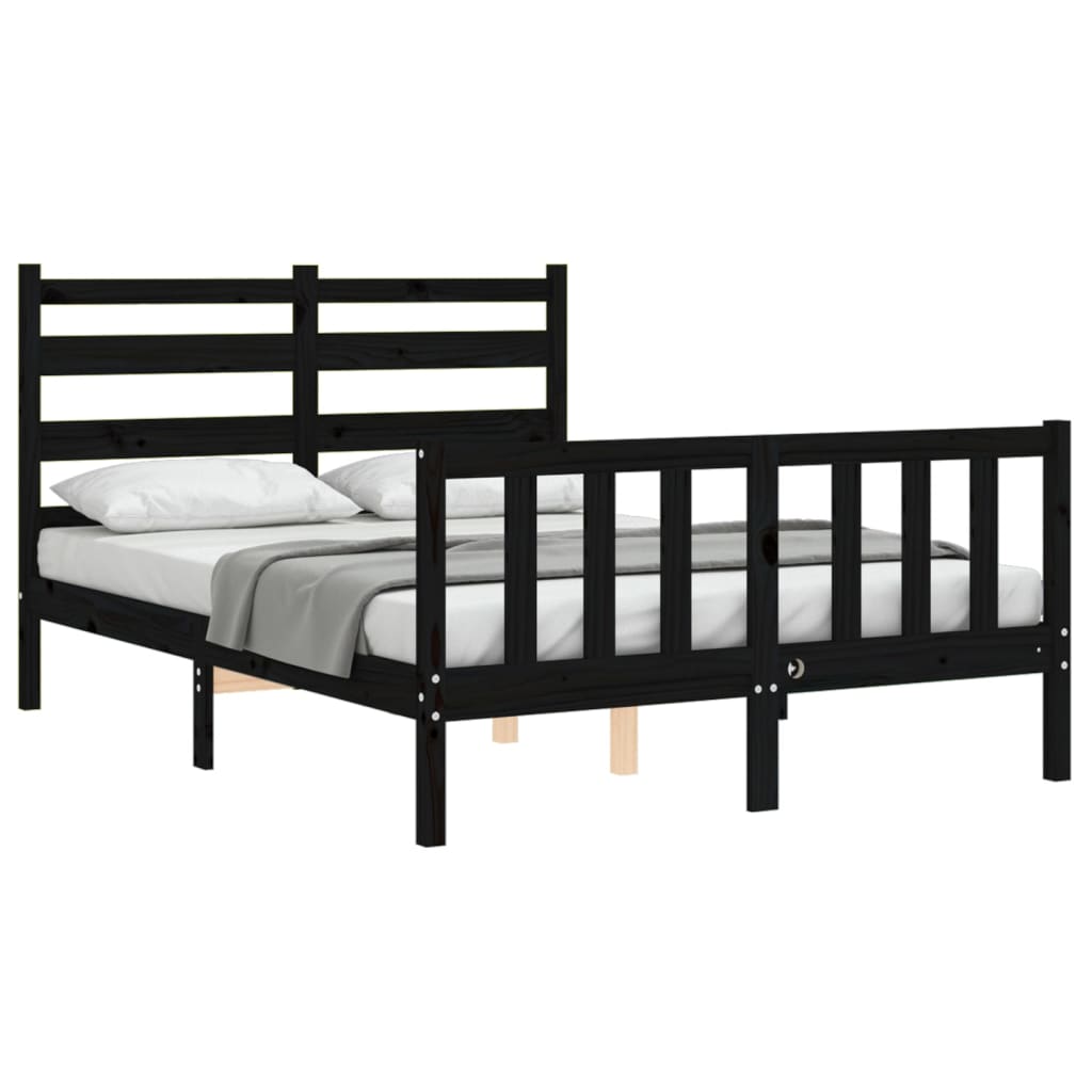 8720845971854_g_en_hd_1 vidaXL Bed Frame without Mattress Black 135x190 cm Solid Wood Pine - Image 3