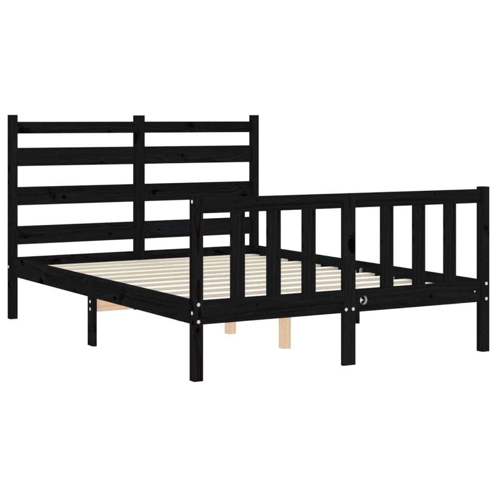 8720845971854_g_en_hd_3 vidaXL Bed Frame without Mattress Black 135x190 cm Solid Wood Pine - Image 5