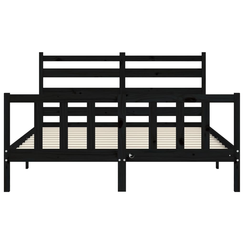 8720845972158_g_en_hd_4 vidaXL Bed Frame without Mattress Black 150x200 cm Solid Wood Pine - Image 6