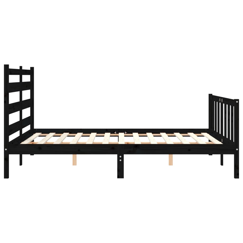 8720845972158_g_en_hd_5 vidaXL Bed Frame without Mattress Black 150x200 cm Solid Wood Pine - Image 7