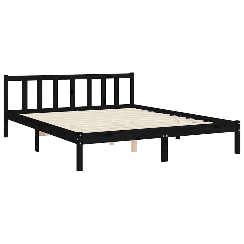 8720845972158_g_en_hd_7 vidaXL Bed Frame without Mattress Black 150x200 cm Solid Wood Pine - Image 9