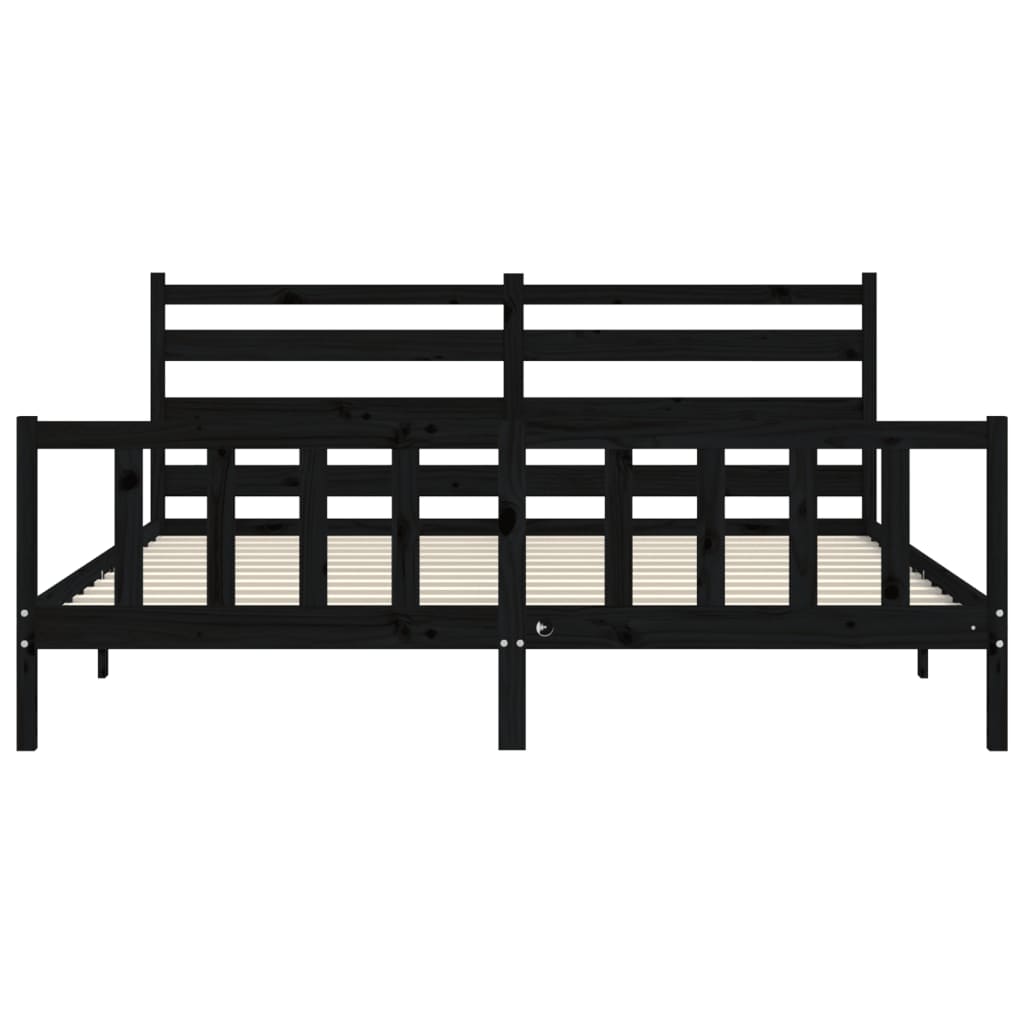 8720845972257_g_en_hd_4 vidaXL Bed Frame without Mattress Black 183x203 cm King Solid Wood Pine - Image 6