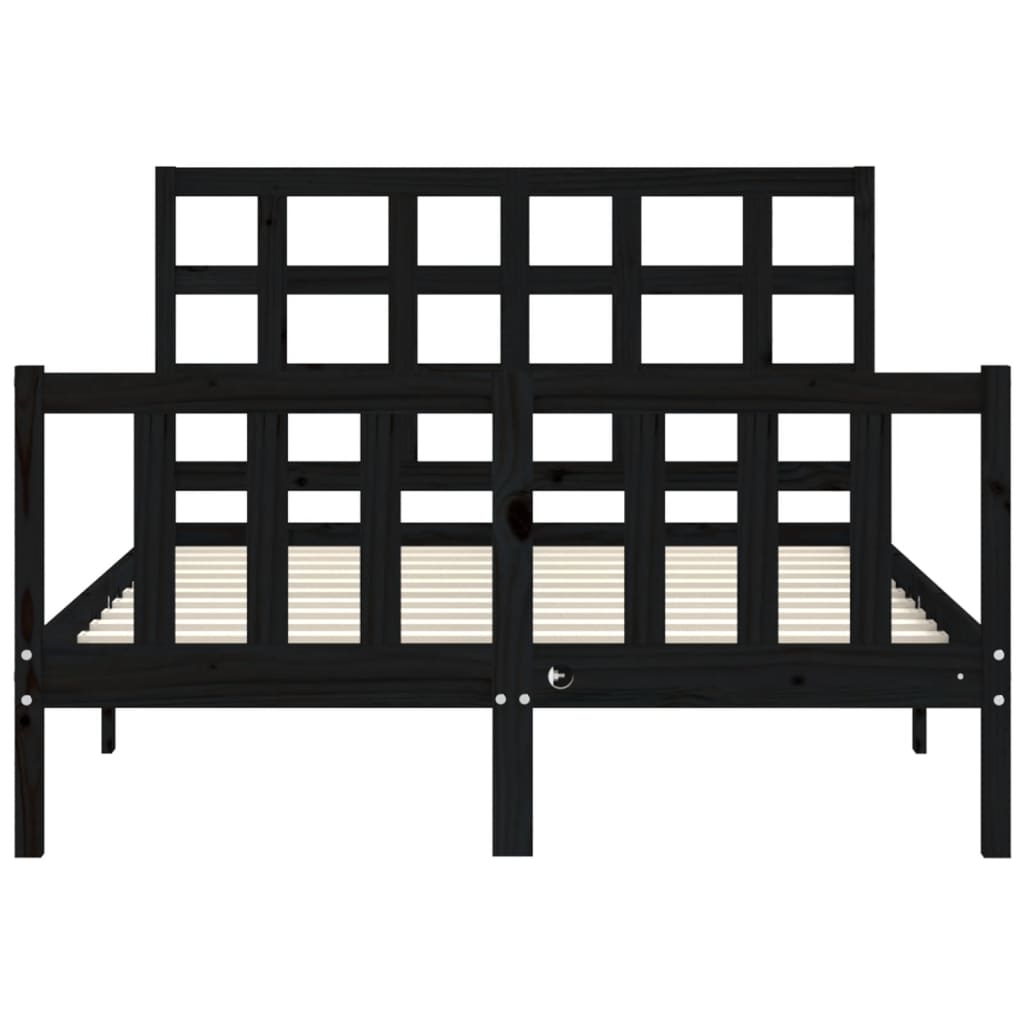 8720845972509_g_en_hd_4 vidaXL Bed Frame without Mattress Black 135x190 cm Solid Wood Pine - Image 6