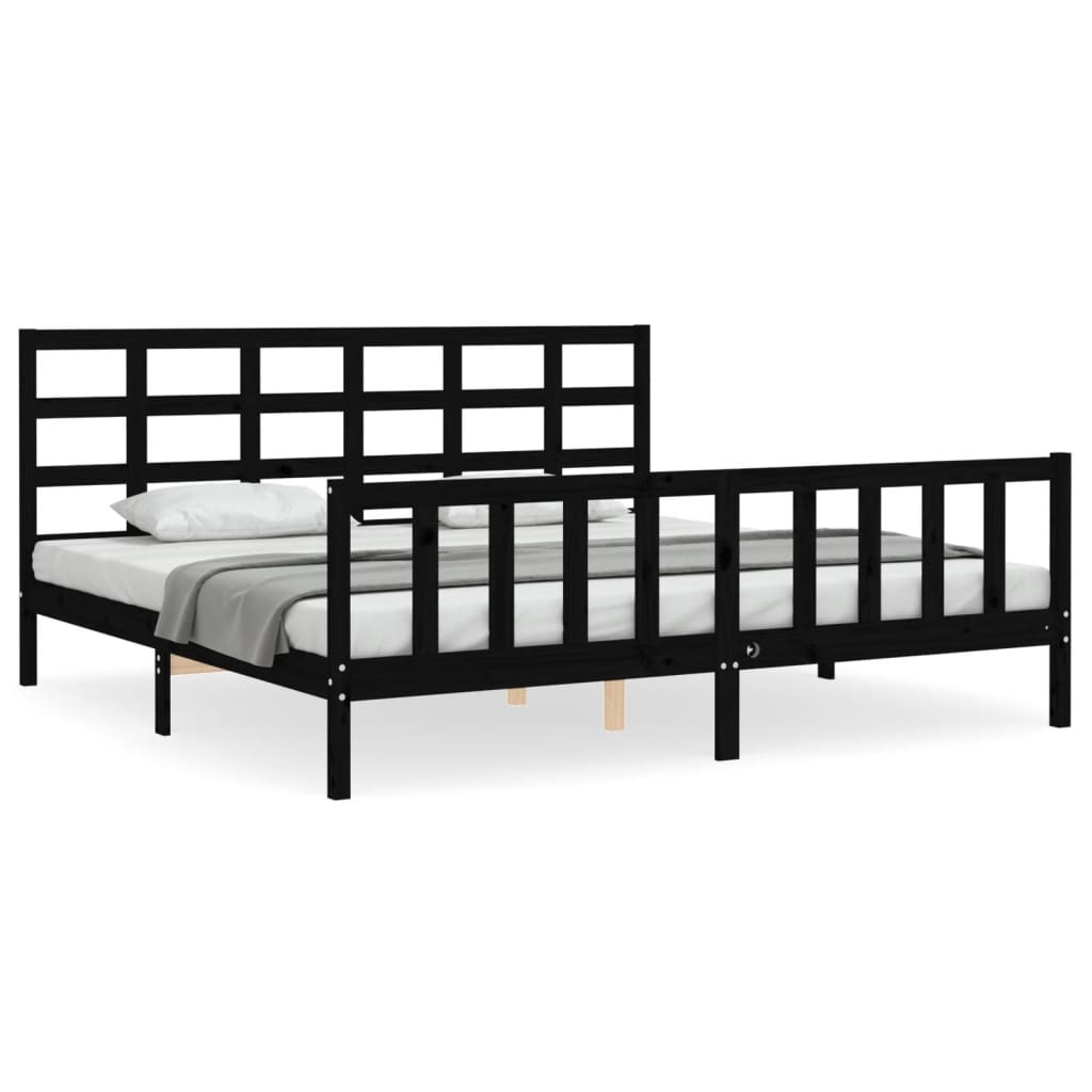 8720845972905_a_en_hd_1 vidaXL Bed Frame without Mattress Black 183x203 cm King Solid Wood Pine - Image 2