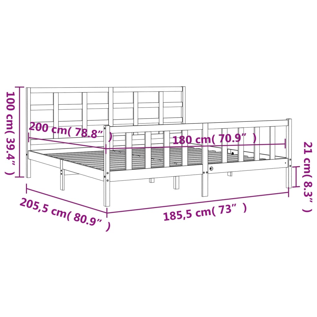 8720845972905_g_en_hd_10 vidaXL Bed Frame without Mattress Black 183x203 cm King Solid Wood Pine - Image 12