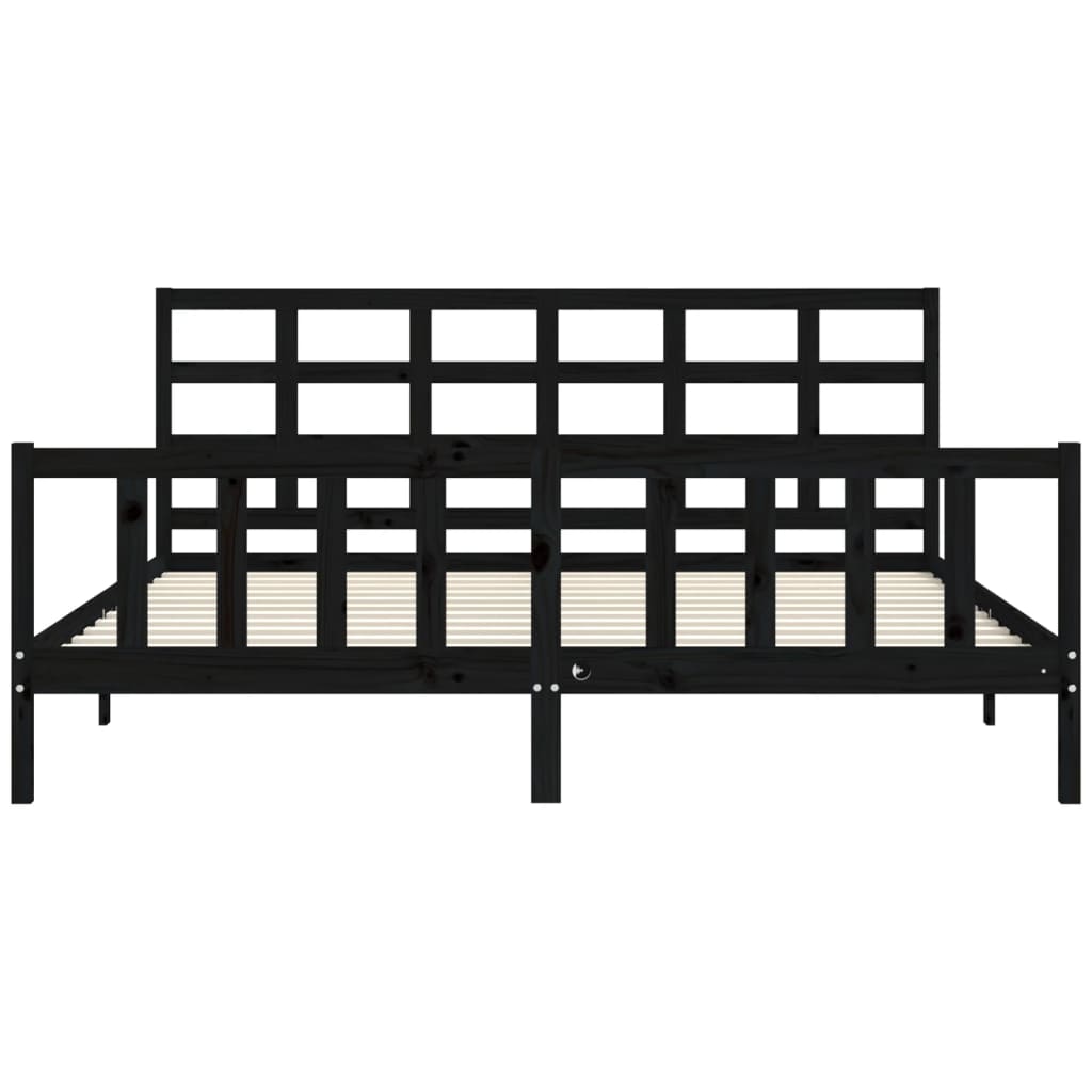 8720845972905_g_en_hd_4 vidaXL Bed Frame without Mattress Black 183x203 cm King Solid Wood Pine - Image 6