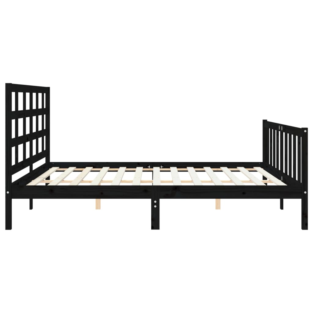 8720845972905_g_en_hd_5 vidaXL Bed Frame without Mattress Black 183x203 cm King Solid Wood Pine - Image 7