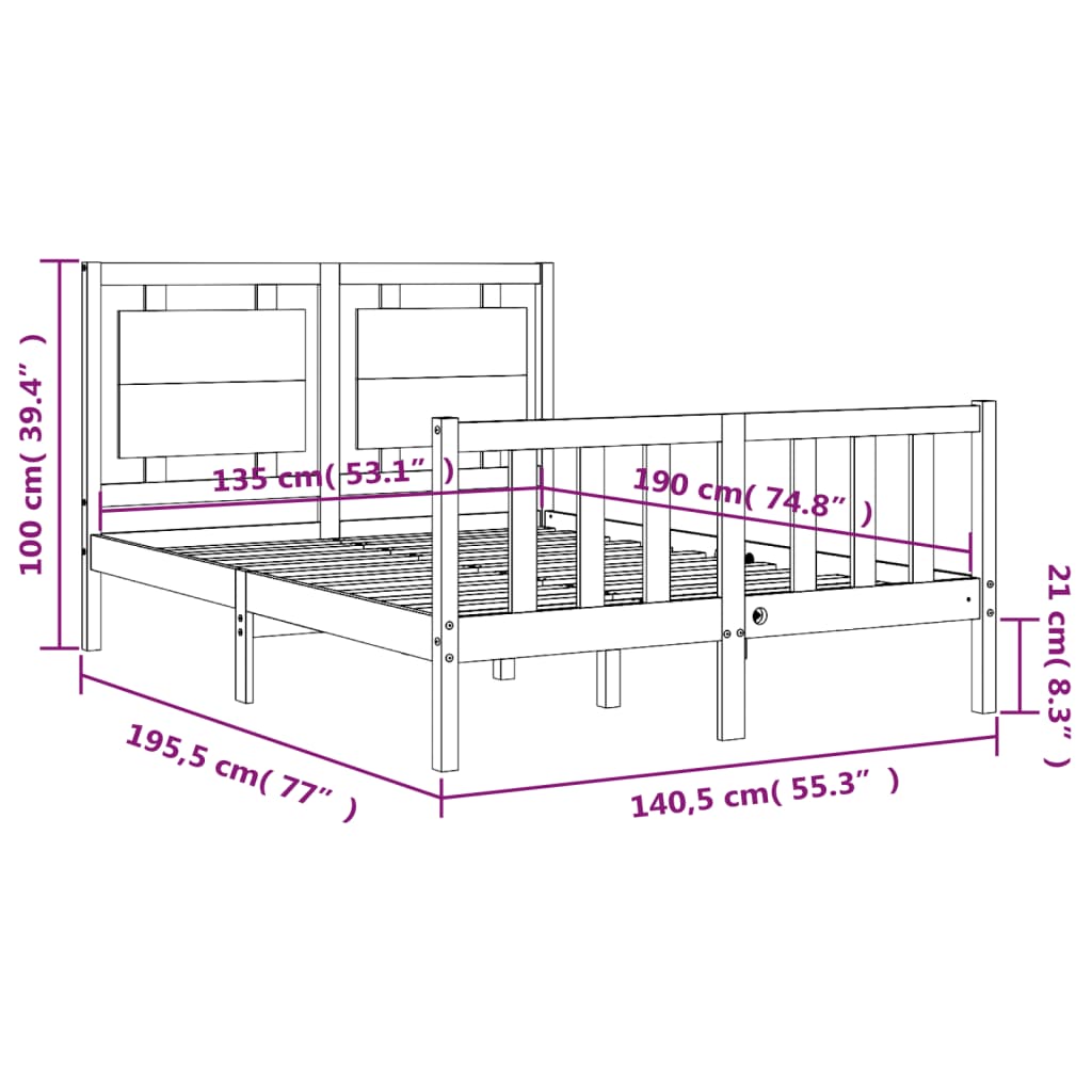 8720845973124_g_en_hd_10 vidaXL Bed Frame without Mattress White 135x190 cm Solid Wood Pine - Image 12