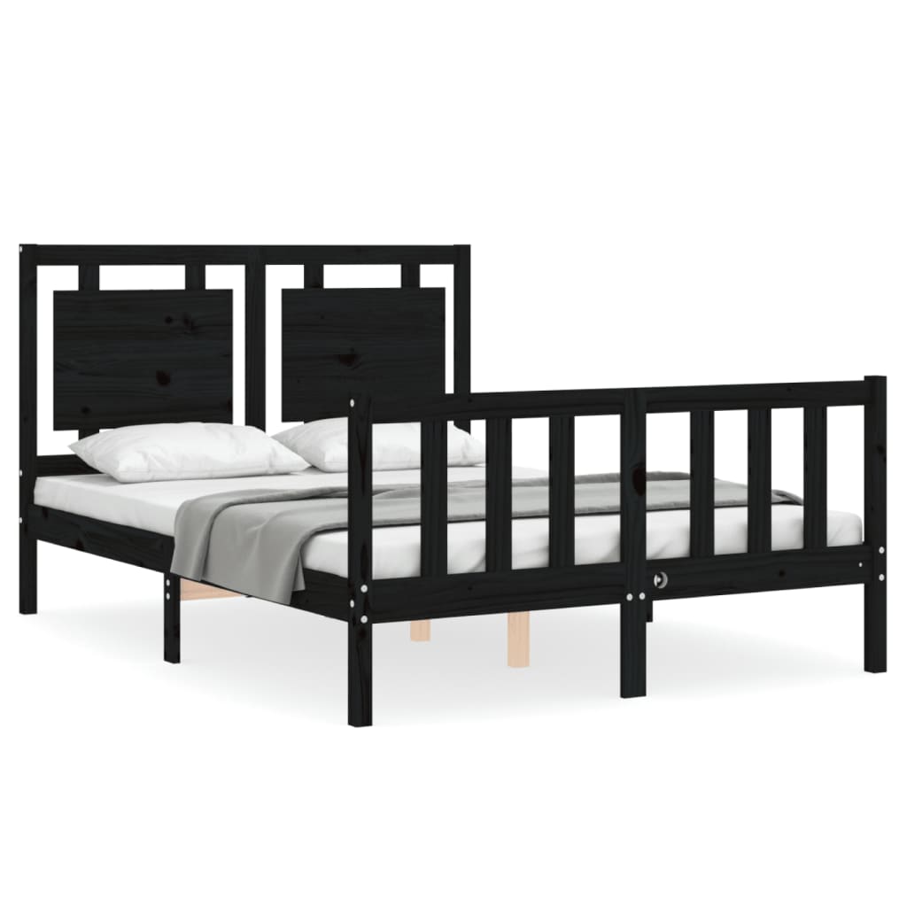 8720845973155_a_en_hd_1 vidaXL Bed Frame without Mattress Black 135x190 cm Solid Wood Pine - Image 2