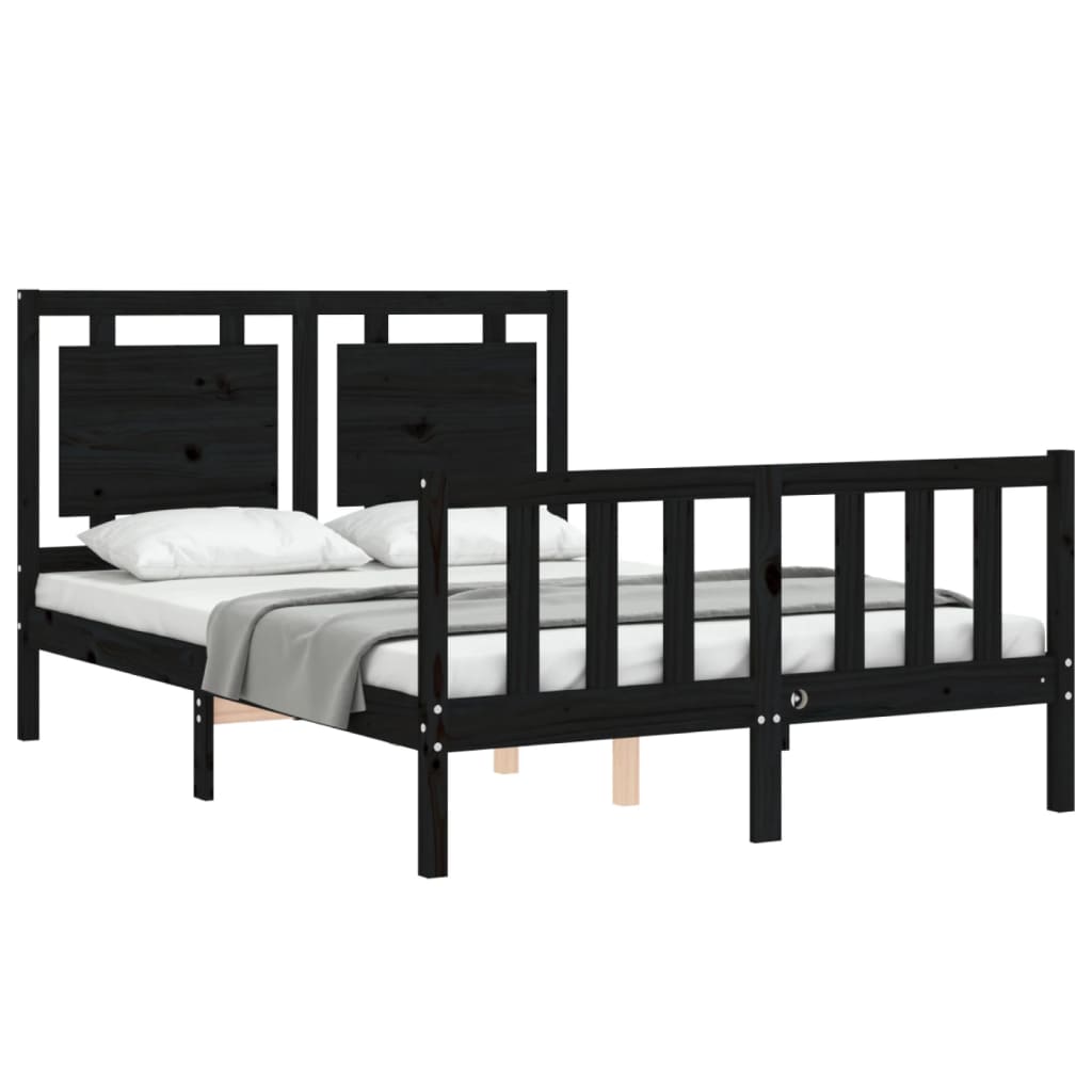 8720845973155_g_en_hd_2 vidaXL Bed Frame without Mattress Black 135x190 cm Solid Wood Pine - Image 4