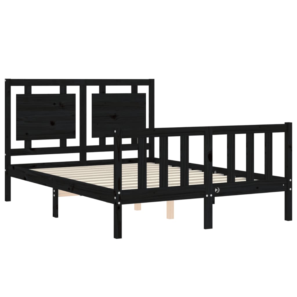 8720845973155_g_en_hd_3 vidaXL Bed Frame without Mattress Black 135x190 cm Solid Wood Pine - Image 5