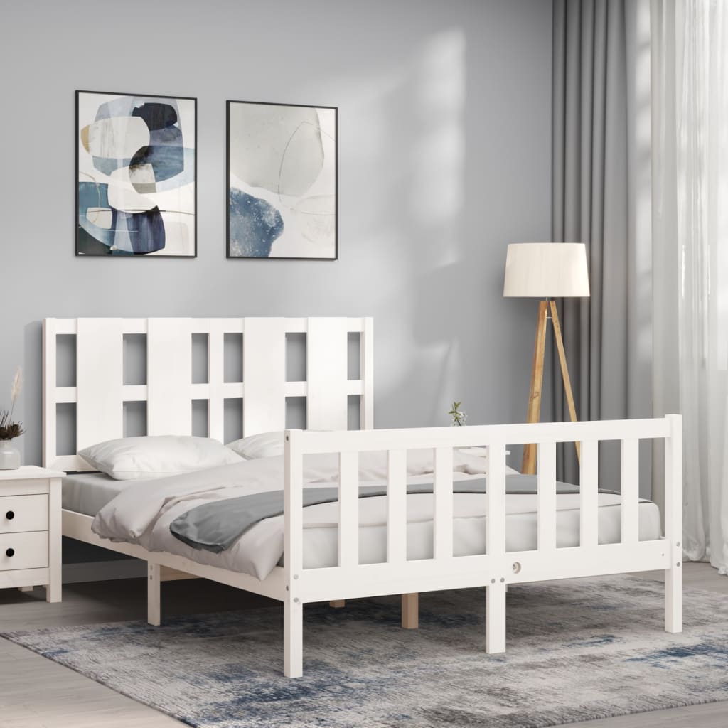 8720845973773_g_en_hd_1 vidaXL Bed Frame without Mattress White 135x190 cm Solid Wood Pine - Image 3
