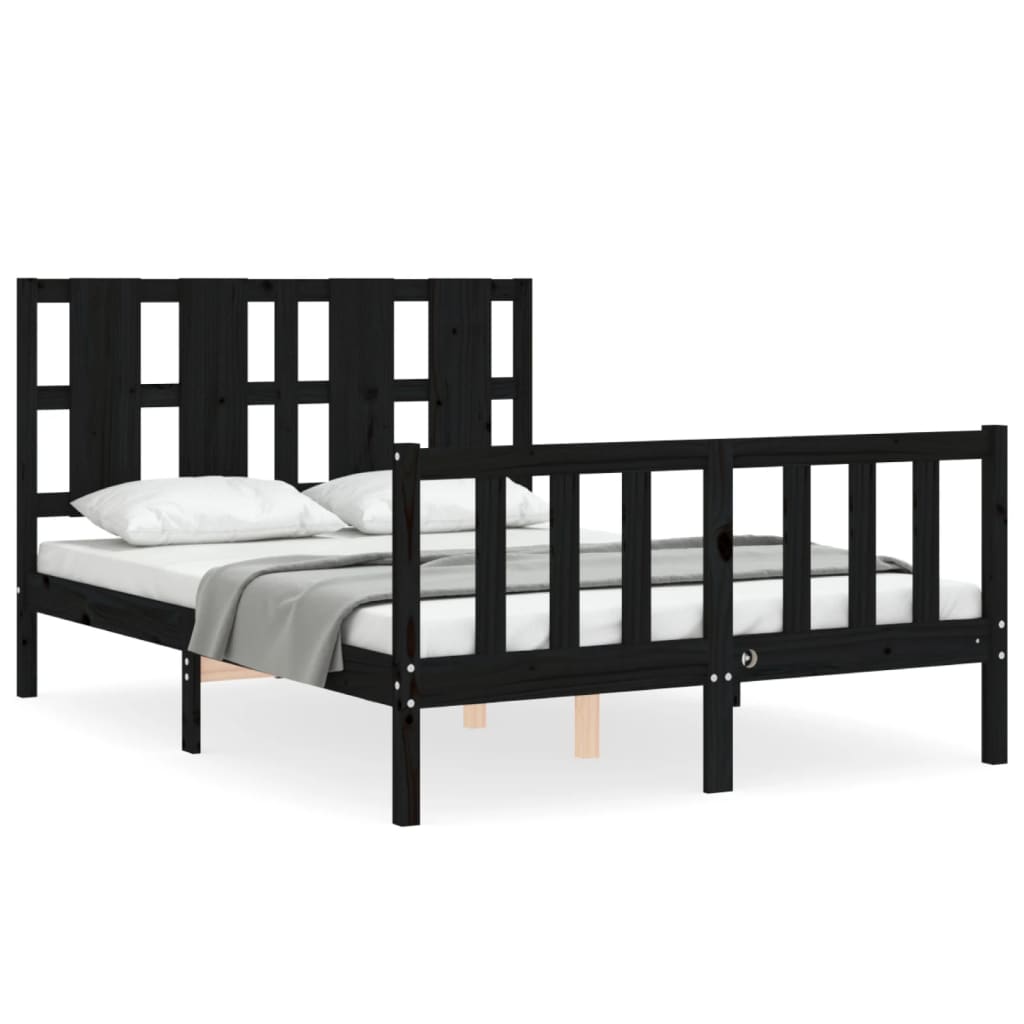 8720845973803_a_en_hd_1 vidaXL Bed Frame without Mattress Black 135x190 cm Solid Wood Pine - Image 2