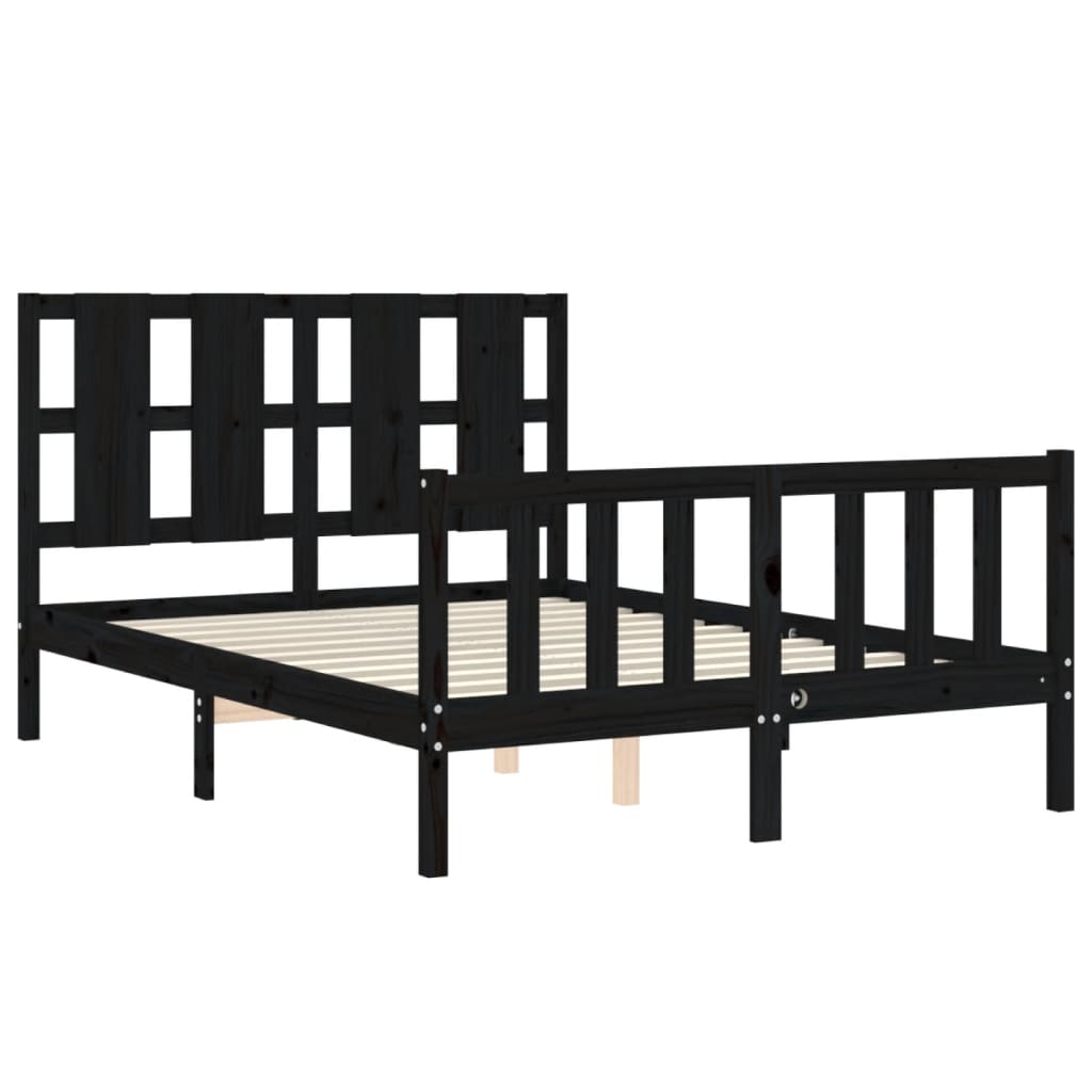 8720845973803_g_en_hd_3 vidaXL Bed Frame without Mattress Black 135x190 cm Solid Wood Pine - Image 5