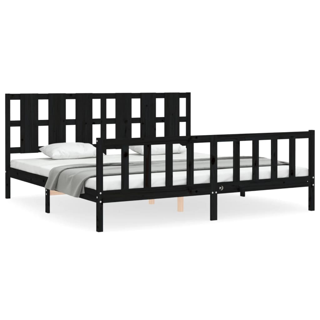 8720845974206_a_en_hd_1 vidaXL Bed Frame without Mattress Black 183x203 cm King Solid Wood Pine - Image 2