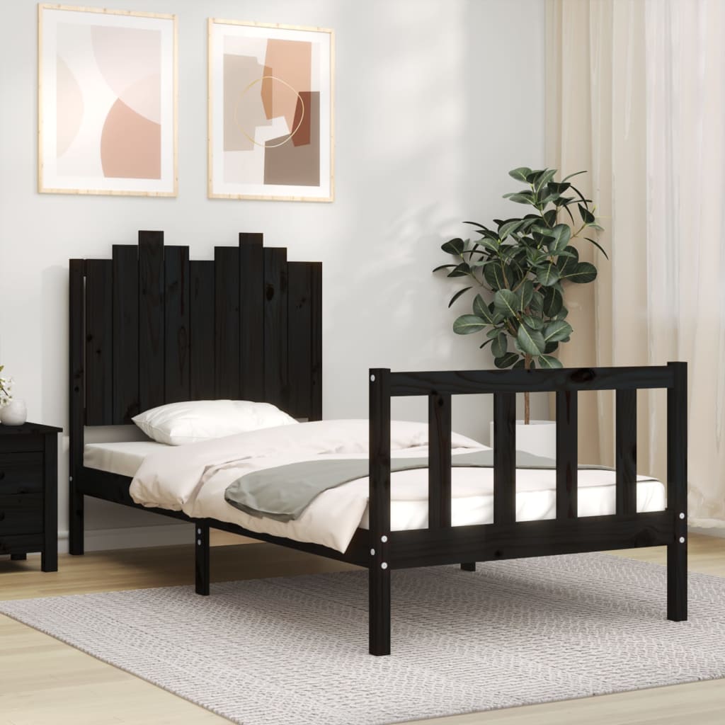 8720845974350_g_en_hd_1 vidaXL Bed Frame without Mattress Black 90x190 cm Solid Wood Pine - Image 3