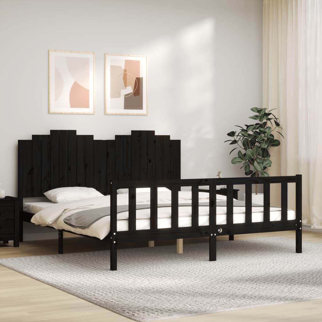 8720845974855_g_en_hd_1 vidaXL Bed Frame without Mattress Black 183x203 cm King Solid Wood Pine - Image 3