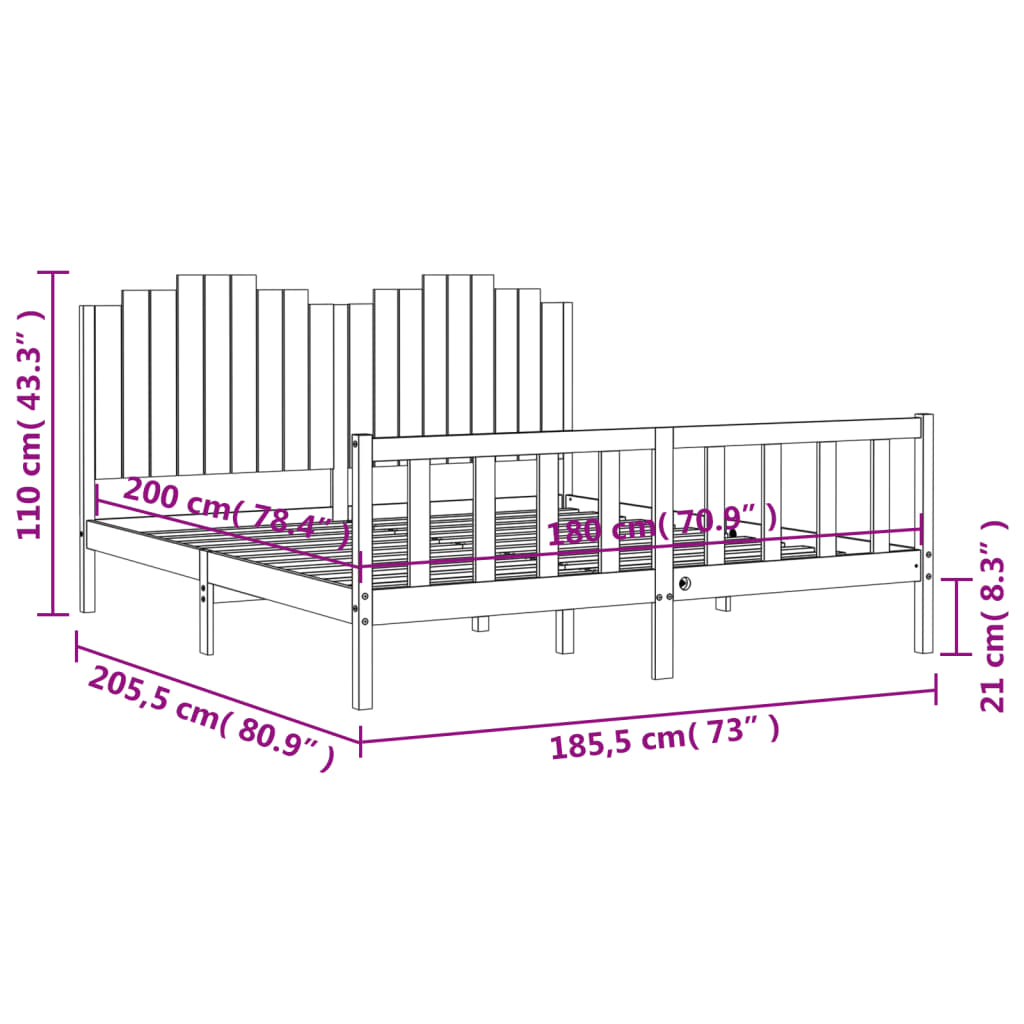 8720845974855_g_en_hd_10 vidaXL Bed Frame without Mattress Black 183x203 cm King Solid Wood Pine - Image 12