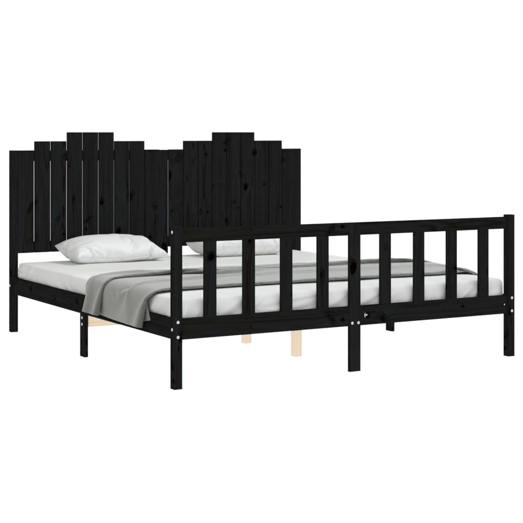 8720845974855_g_en_hd_2 vidaXL Bed Frame without Mattress Black 183x203 cm King Solid Wood Pine - Image 4