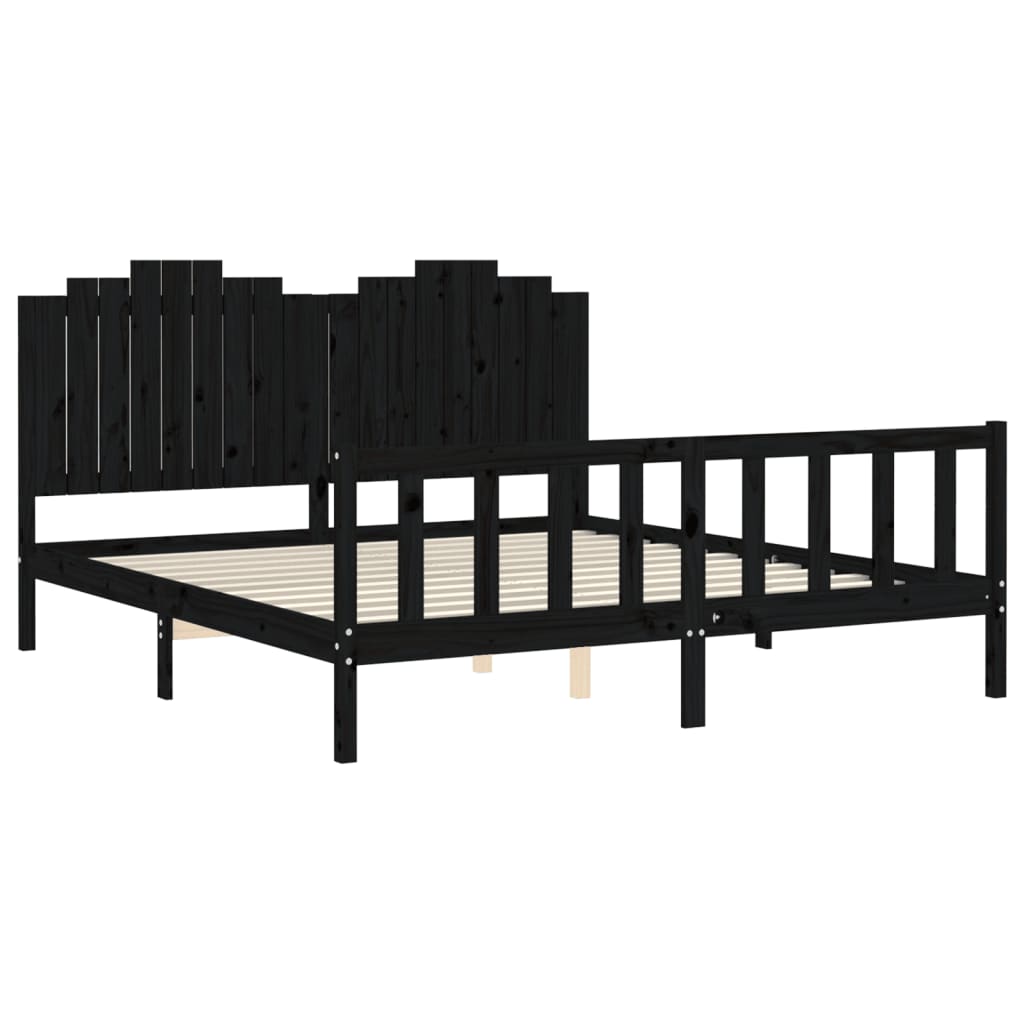8720845974855_g_en_hd_3 vidaXL Bed Frame without Mattress Black 183x203 cm King Solid Wood Pine - Image 5