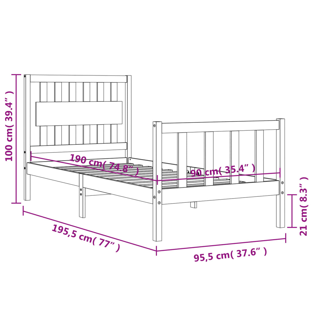 8720845975654_g_en_hd_10 vidaXL Bed Frame without Mattress Black 90x190 cm Solid Wood Pine - Image 12