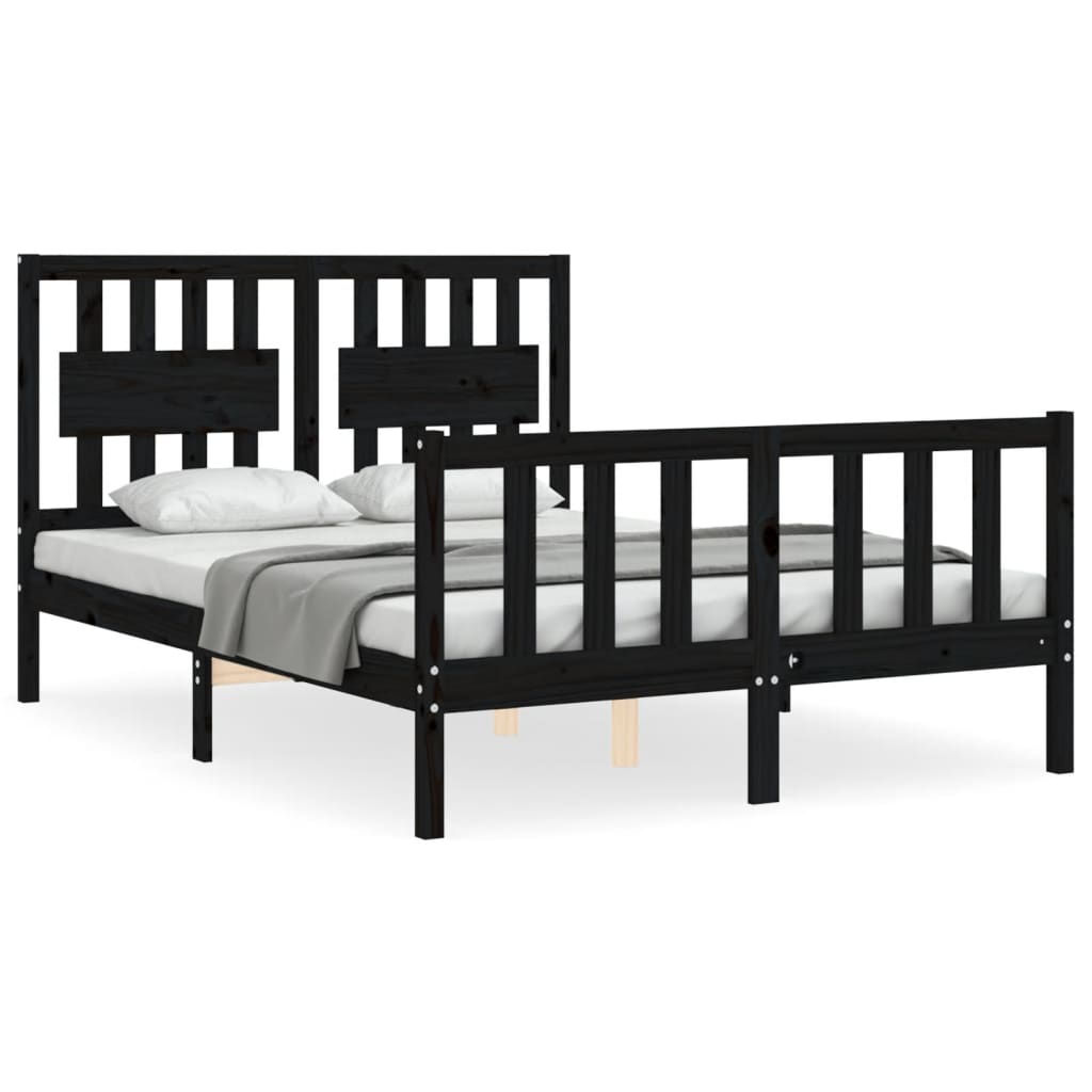 8720845975753_a_en_hd_1 vidaXL Bed Frame without Mattress Black 135x190 cm Solid Wood Pine - Image 2