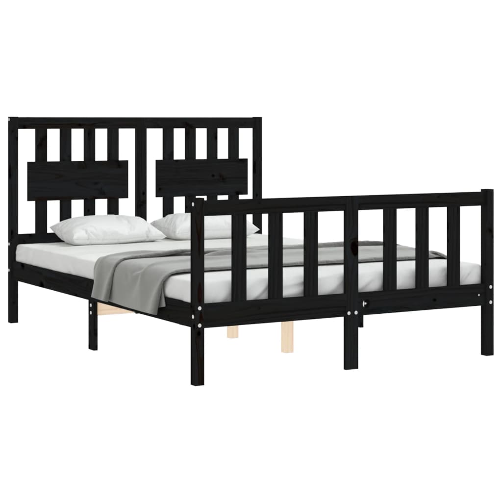 8720845975753_g_en_hd_1 vidaXL Bed Frame without Mattress Black 135x190 cm Solid Wood Pine - Image 3