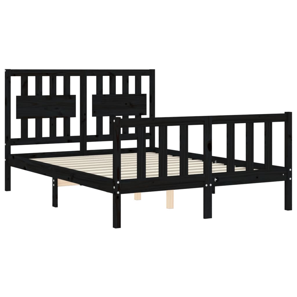 8720845975753_g_en_hd_3 vidaXL Bed Frame without Mattress Black 135x190 cm Solid Wood Pine - Image 5