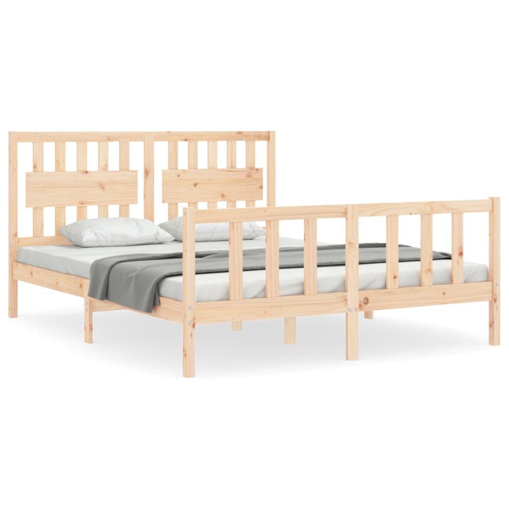 8720845976019_a_en_hd_1 vidaXL Bed Frame without Mattress 150x200 cm Solid Wood Pine - Image 2