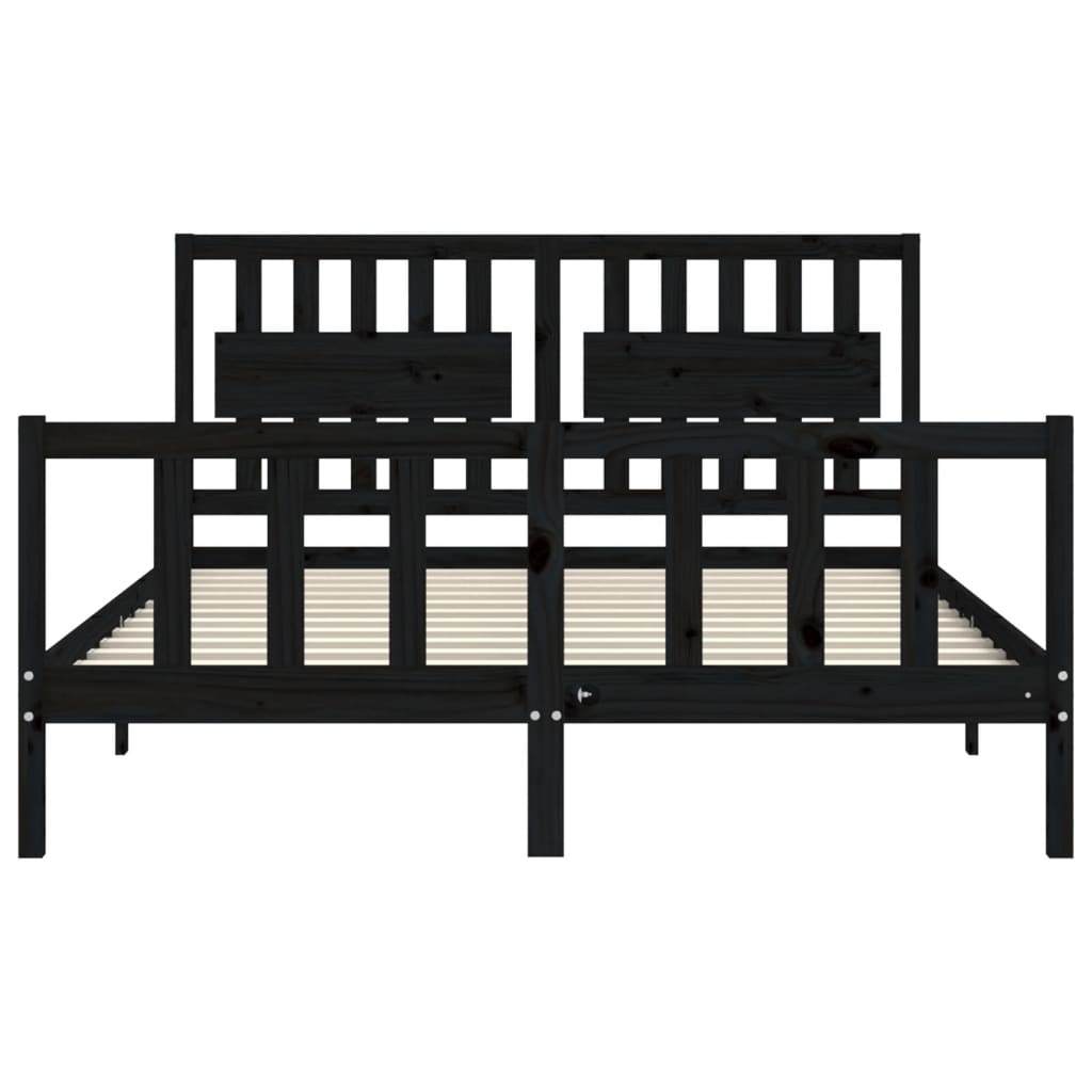 8720845976057_g_en_hd_4 vidaXL Bed Frame without Mattress Black 150x200 cm Solid Wood Pine - Image 6