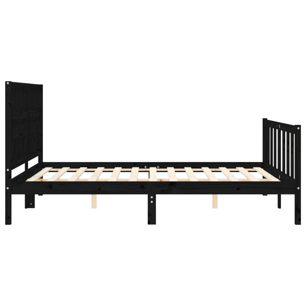 8720845976057_g_en_hd_5 vidaXL Bed Frame without Mattress Black 150x200 cm Solid Wood Pine - Image 7