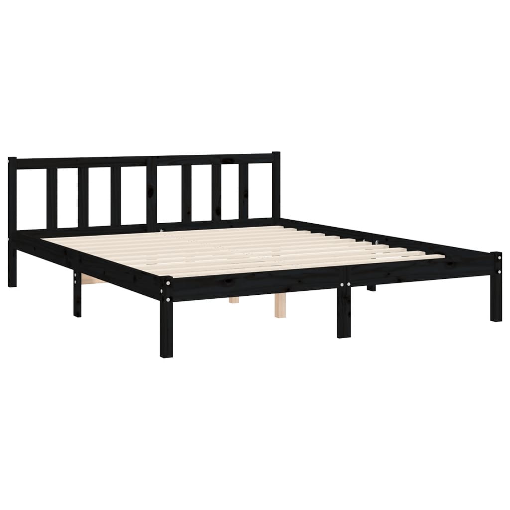 8720845976057_g_en_hd_7 vidaXL Bed Frame without Mattress Black 150x200 cm Solid Wood Pine - Image 9