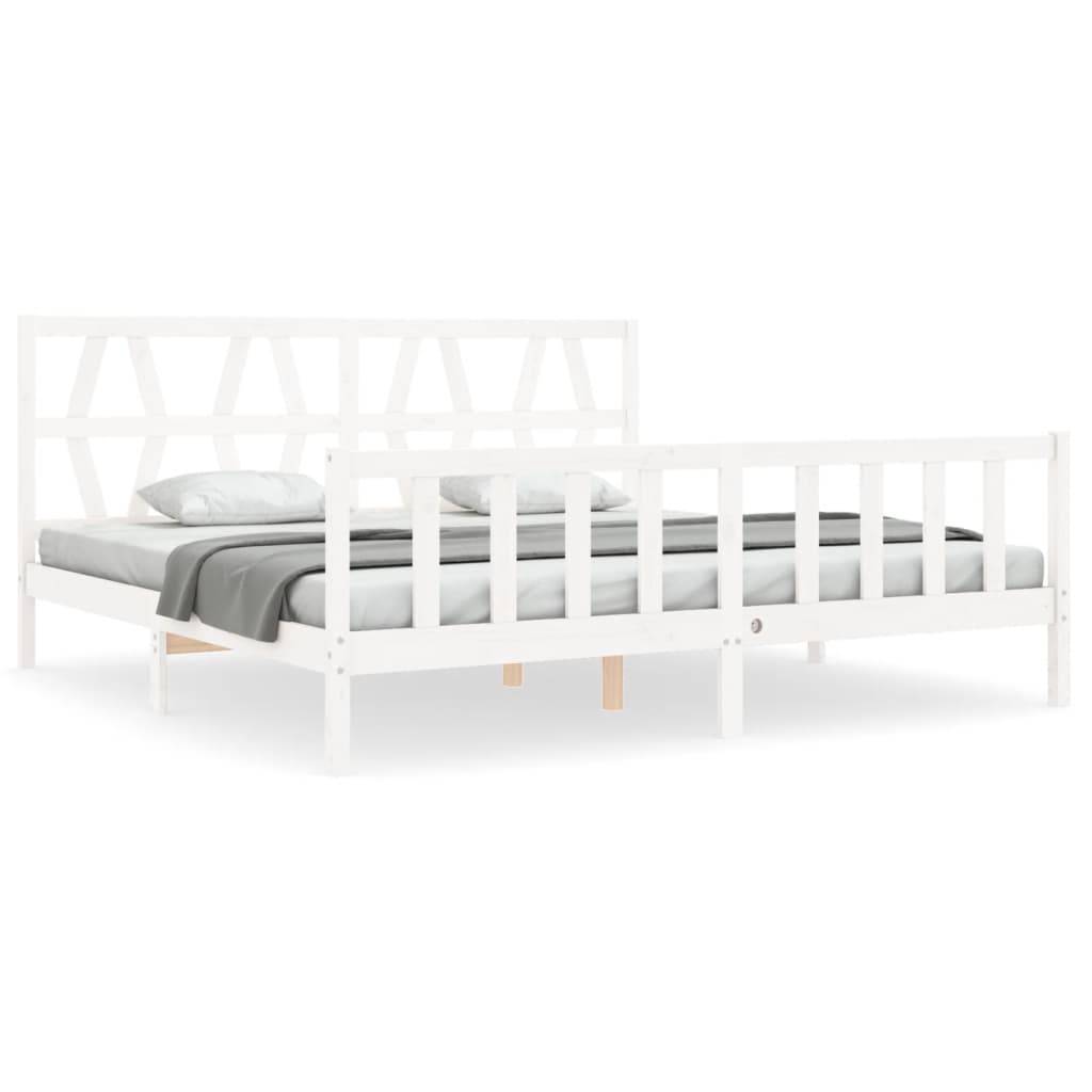 8720845976774_a_en_hd_1 vidaXL Bed Frame without Mattress White 183x203 cm King Solid Wood Pine - Image 2